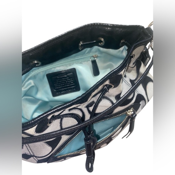 COACH 25676 Daisy Outline Signature Metallic Drawstring Bucket Bag - Picture 5 of 8